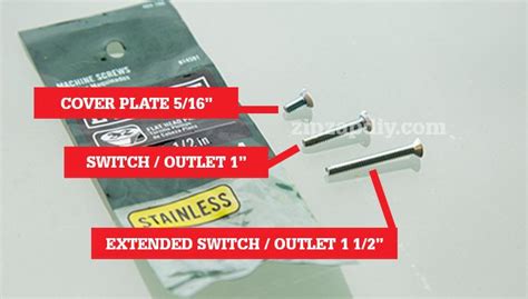 recessed outlet screw sizes